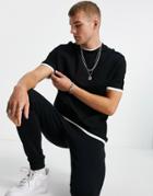 Asos Design Double Layer T-shirt In Black
