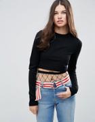 Asos Sweater In Super Crop - Black