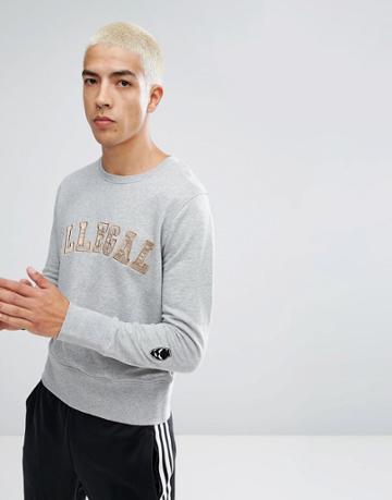 Illegal Club Sweatshirt In Gray With Logo - Gray