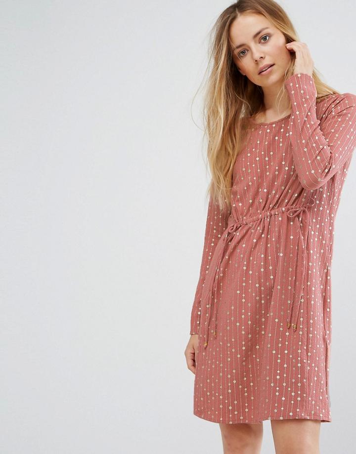 Vila Gathered Waist Dress - Pink