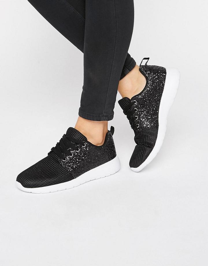 Truffle Glitter Sneaker - Black