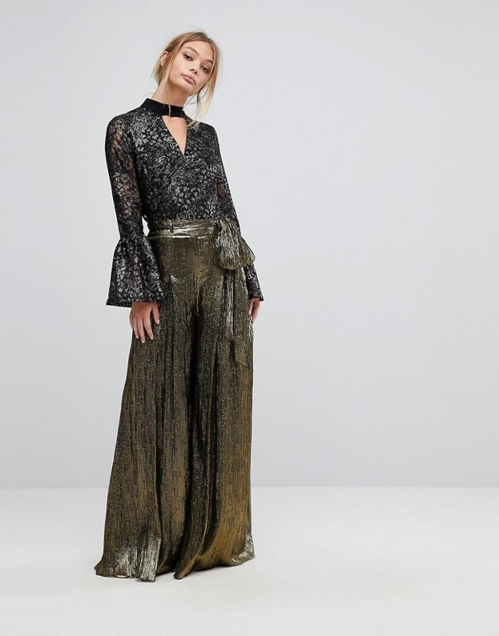 Coast Micha Metalic Pants With Shorts Lining - Gold