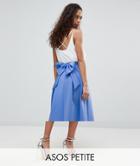 Asos Petite Bow Back Scuba Prom Skirt - Blue