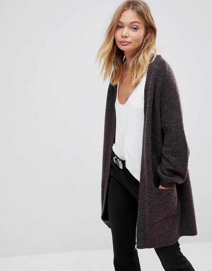 Only Babylou Wool Blend Open Cardigan - Black