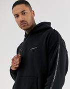 Good For Nothing Hoodie In Black With Logo Taping - Black