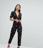 Fashion Union Tall Jumpsuit In Country Rose Print - Black