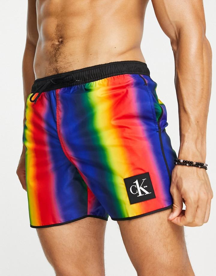 Calvin Klein Pride Rainbow Swim Shorts In Multi