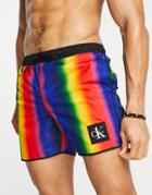 Calvin Klein Pride Rainbow Swim Shorts In Multi