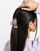 Pieces Glitter Hair Claw In Rainbow-multi