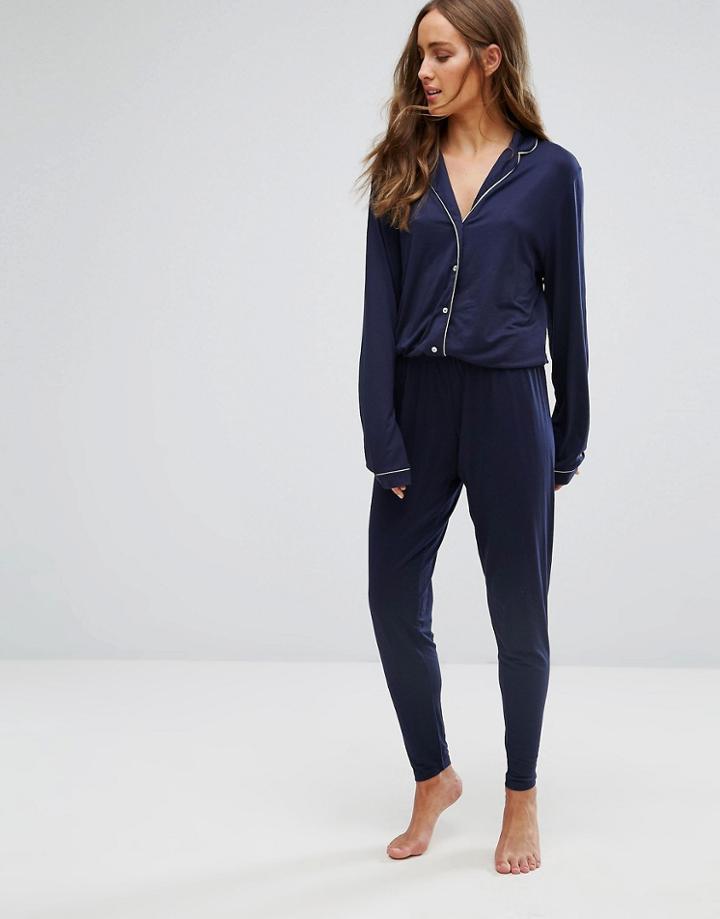 Tommy Hilfiger Modal Fashion Jumpsuit - Blue
