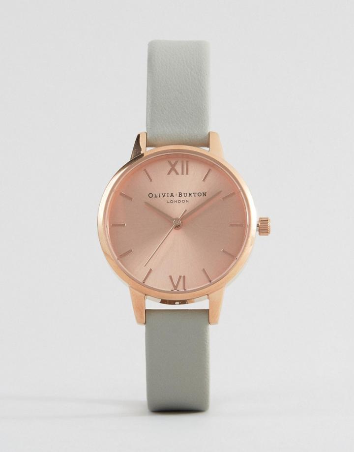 Olivia Burton Gray & Gold Midi Dial Watch Ob15md46 - Gold