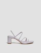 Pull & Bear Strappy Block Heeled Sandals With Square Toe In Lilac-purple