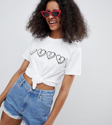 Adolescent Clothing T-shirt With Heck Heart Print - White