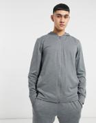 Nike Yoga Dri-fit Hyperdry Full-zip Hoodie In Gray-grey