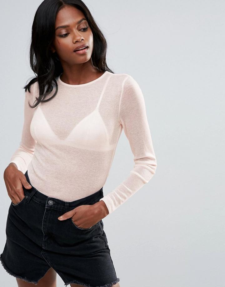 First & I Pink Long Sleeve Top - Pink