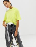Collusion Boxy Short Sleeve Tshirt In Lime - Green