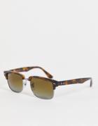 Ray-ban 0rb4190 Clubmaster Sunglasses In Brown