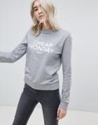 Cheap Monday Win Foil Logo Sweater - Gray