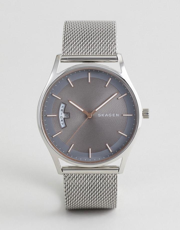 Skagen Skw6396 Holst Mesh Watch In Silver - Silver