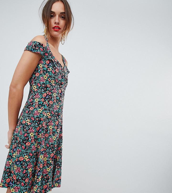 Mango Floral Button Through Sundress In Multi