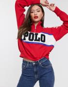 Polo Ralph Lauren Half Zip Sweatshirt-red