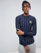 Adidas Originals Tokyo Pack Longsleeved Pinstripe T-shirt Bk4623 - Blue