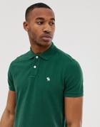 Abercrombie & Fitch Icon Logo Pique Polo In Green - Green