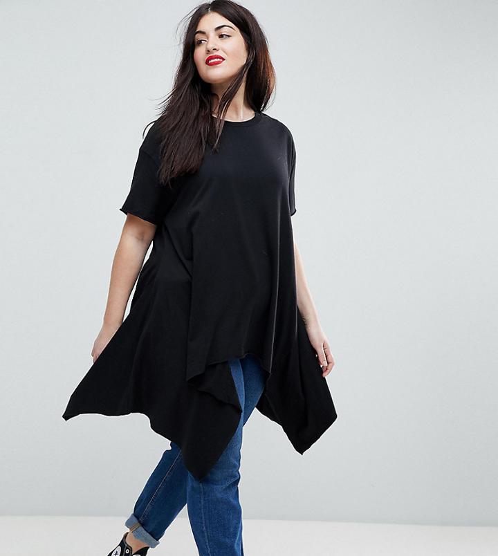 Asos Curve T-shirt With Handkerchief Hem - Multi