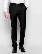 Number Eight Savile Row Wool Mix Pants With Stretch In Slim Fit - Black