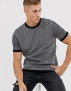 River Island Knitted T-shirt In Black & White
