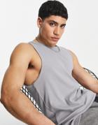 Topman Rib Tank Top In Gray