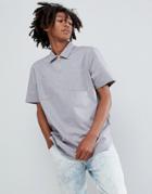 Asos Design Oversized Overhead Half Zip Shirt In Gray - Gray