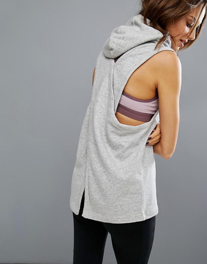 Seafolly Cross Back Sleeveless Hoodie - Gray