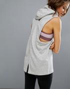 Seafolly Cross Back Sleeveless Hoodie - Gray