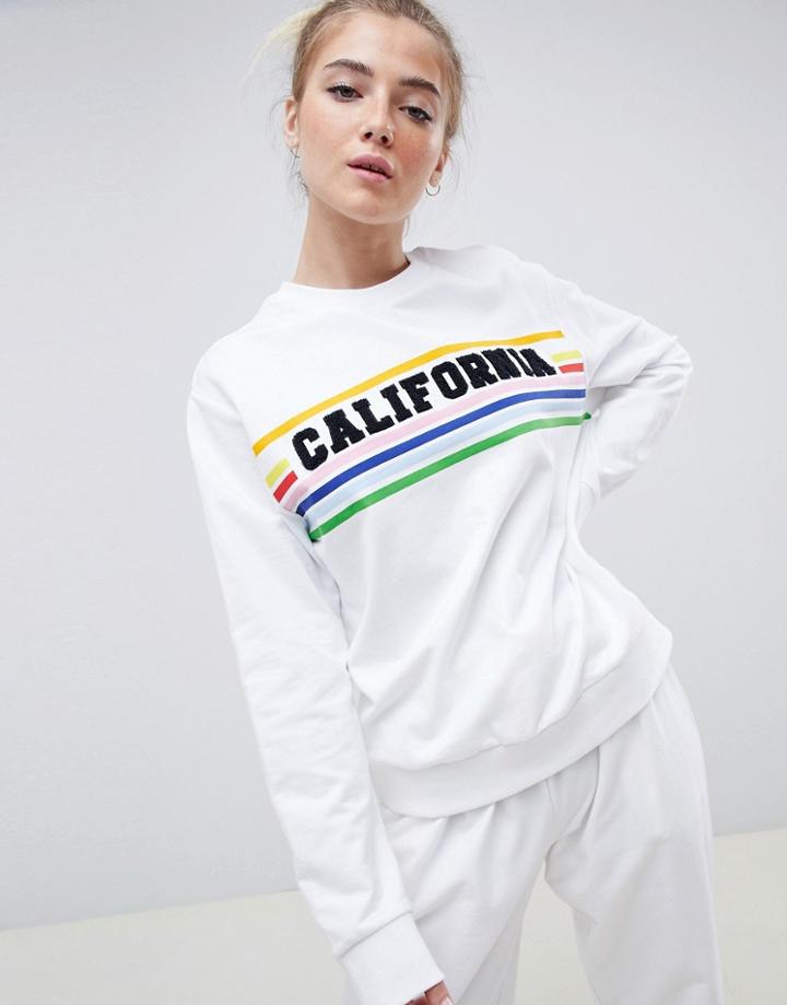 Asos Design Lounge California Sweater - White