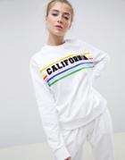 Asos Design Lounge California Sweater - White