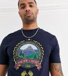 Asos Design Tall T-shirt With City Print-navy