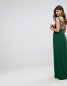 Tfnc Wedding Embellished Back Maxi Dress - Green