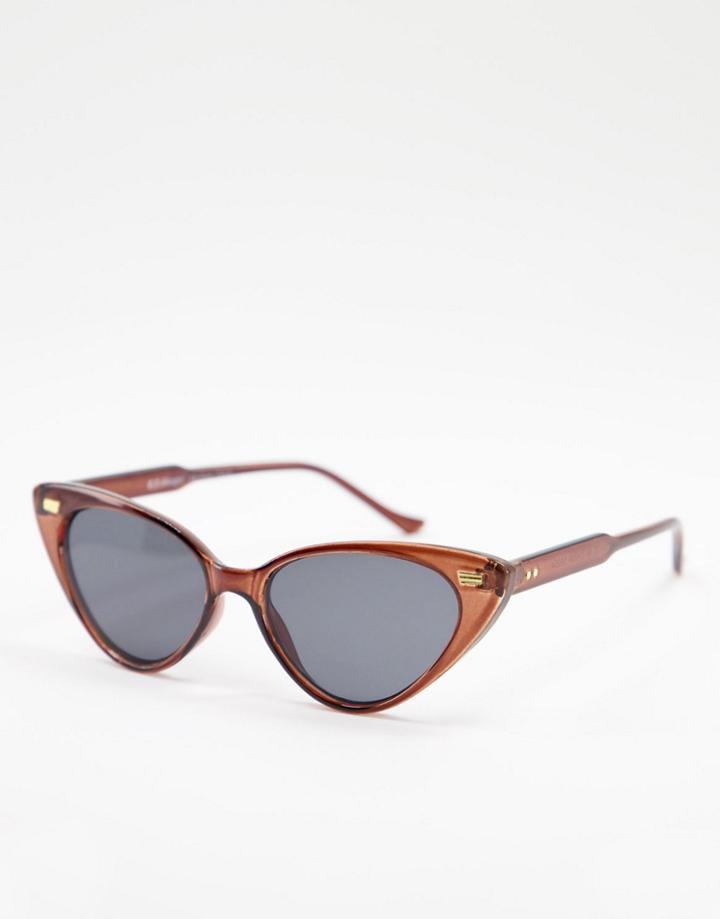 Aj Morgan Womens Cat Eye Sunglasses With Smoke Lens In Brown