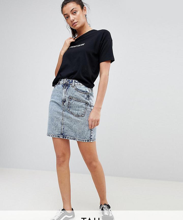 Noisy May Tall Acid Wash Skirt - Blue