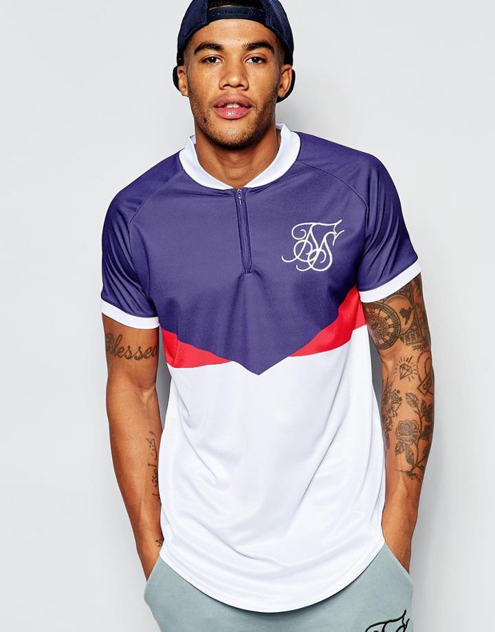 Siksilk Retro Baseball T-shirt With Color Block