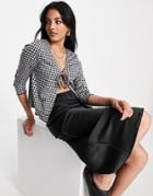 Vero Moda Tie Front Cardigan In Black Gingham - Part Of A Set