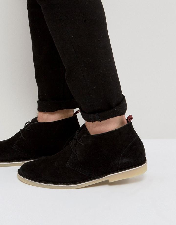 Kg By Kurt Geiger Maltby Desert Boots Black Suede - Black