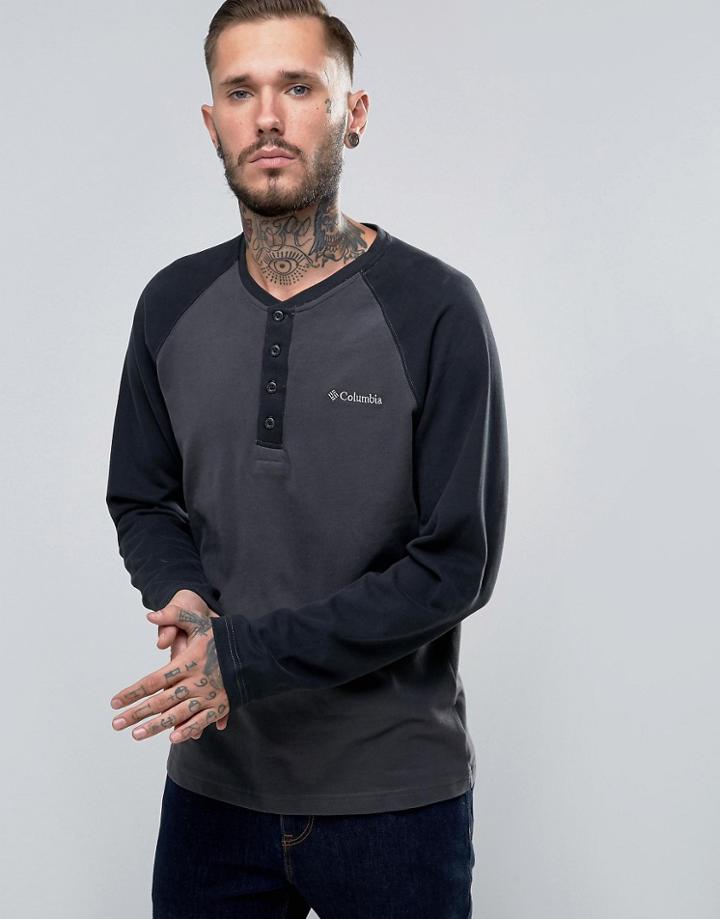 Columbia Ward River Ls Baseball Henley - Black