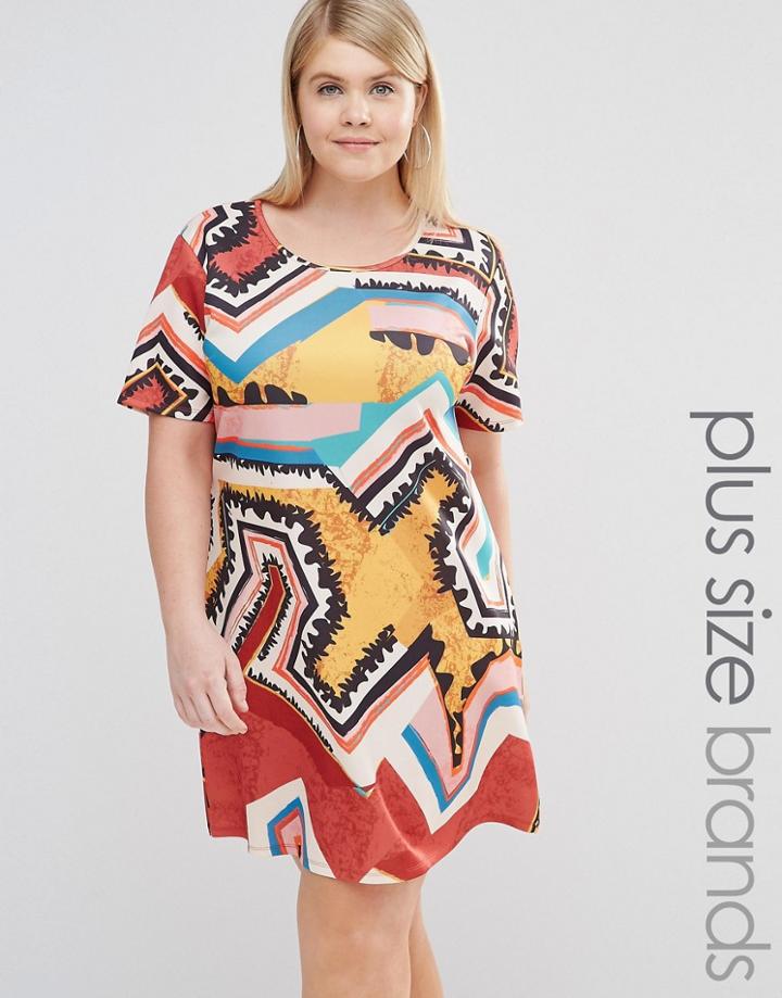Pink Clove Printed Shift Dress - Multi