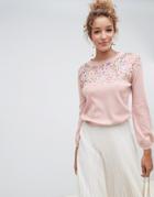 Wild Flower Multicolor Scatter Sequin Sweater - Pink