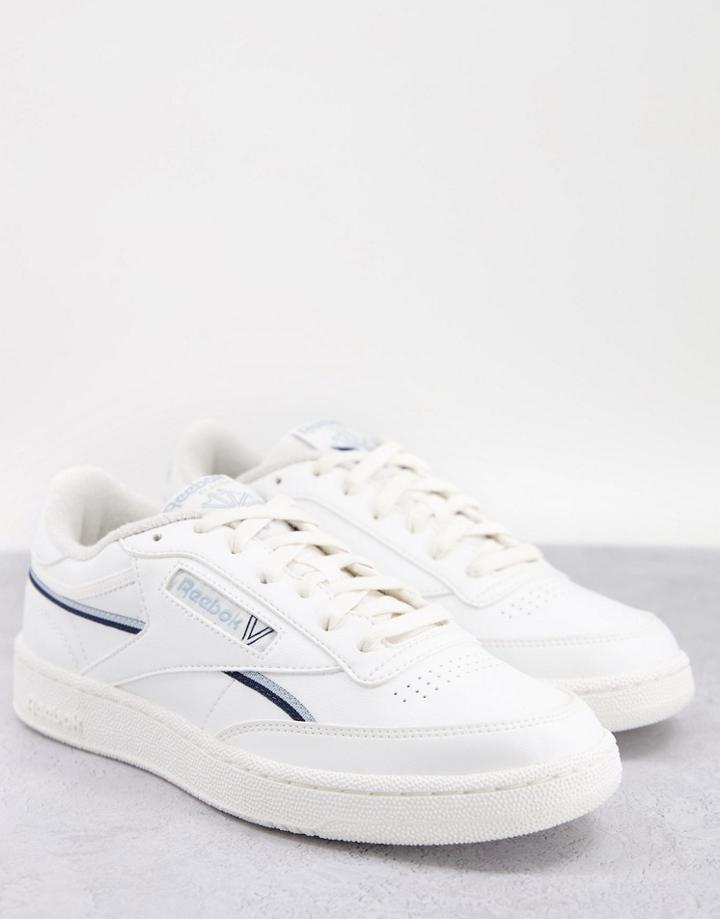 Reebok Club C 85 Vegan Sneakers In White And Blue