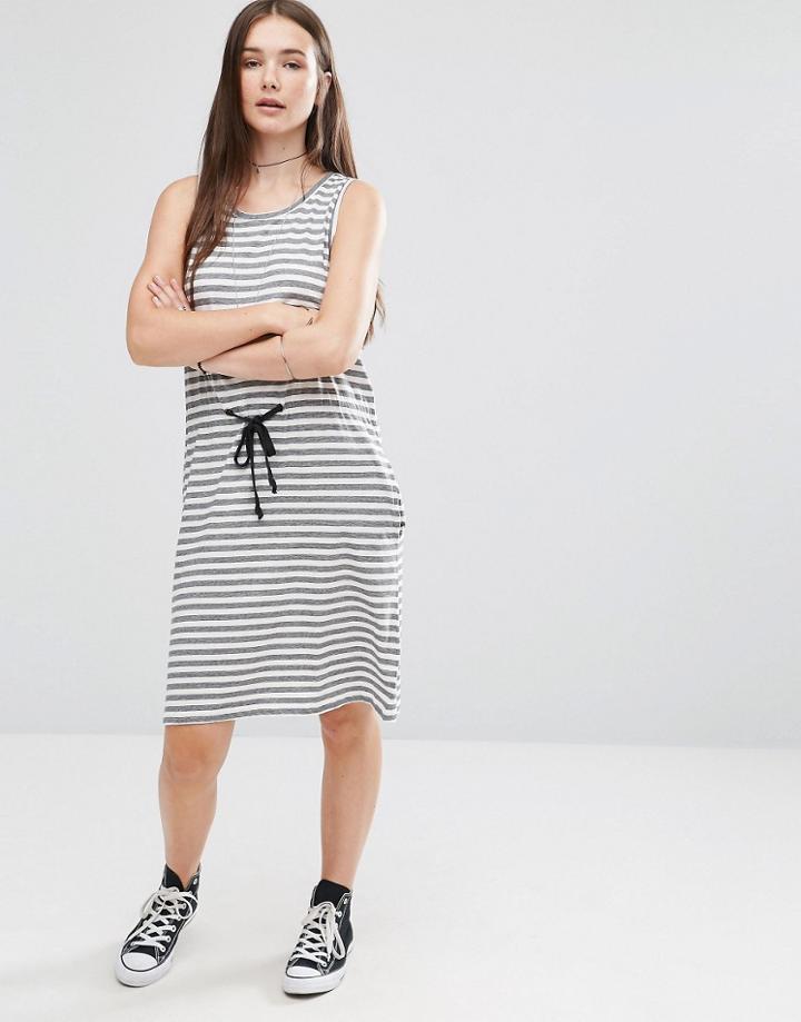 Cheap Monday Collapse Dress Multistripe - White