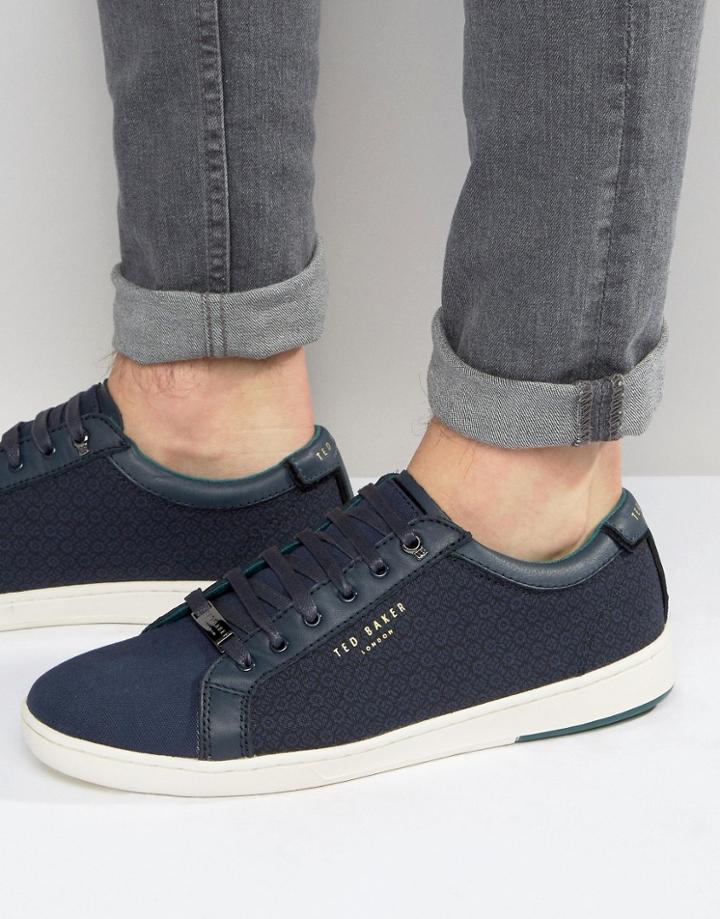 Ted Baker Keeran Print Sneakers - Navy