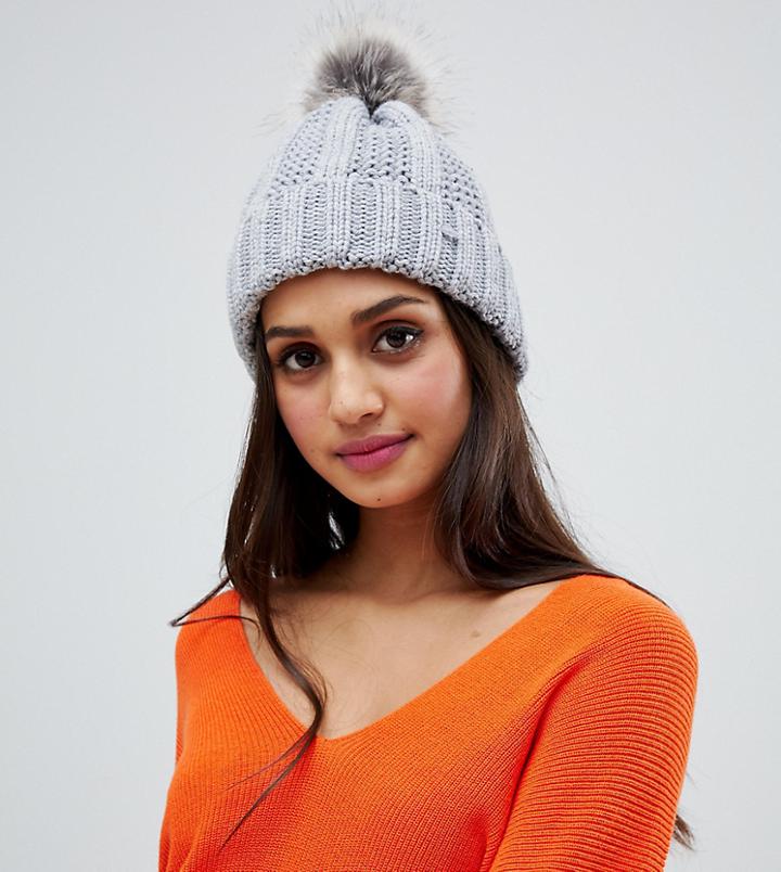 Stitch & Pieces Gray Pom Beanie - Gray